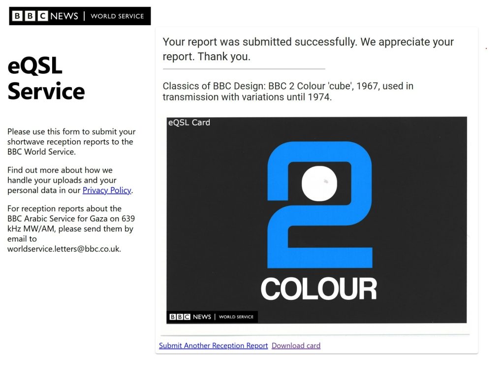 QSL分享：BBC World Service